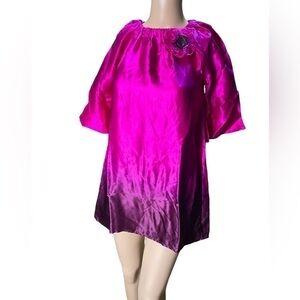 Halabaloo 100% Silk Top. Purple Ombré. Sz.8